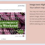 Facebook Advertising Text requirements, image text HIGH