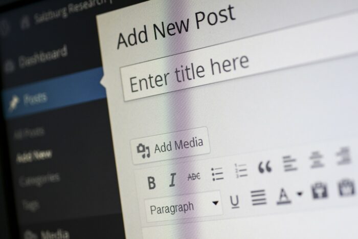 Screenshot of an empty wordpress field saying "Add new post" for online posts