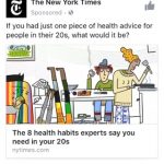 New york times Facebook sponsored post example using illustrations.
