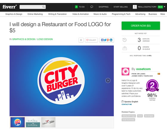 Cheap Logo Design example of a logo that looks suspiciously EXACTLY like burger king.