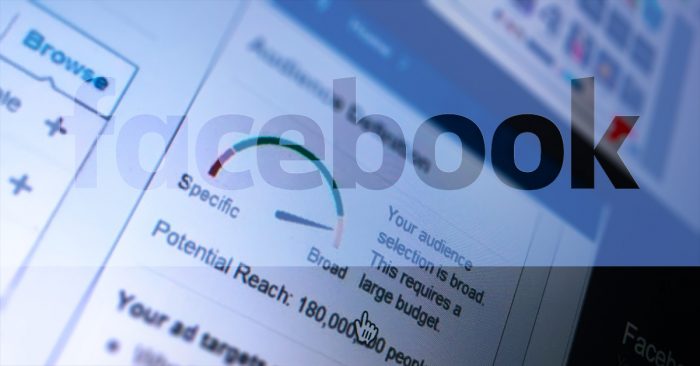 Stylised image ofFacebook Interest Targeting meter showing too broad an audience.