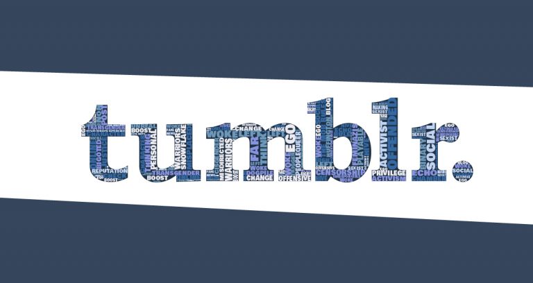 Tumblr logo made of wordcloud.