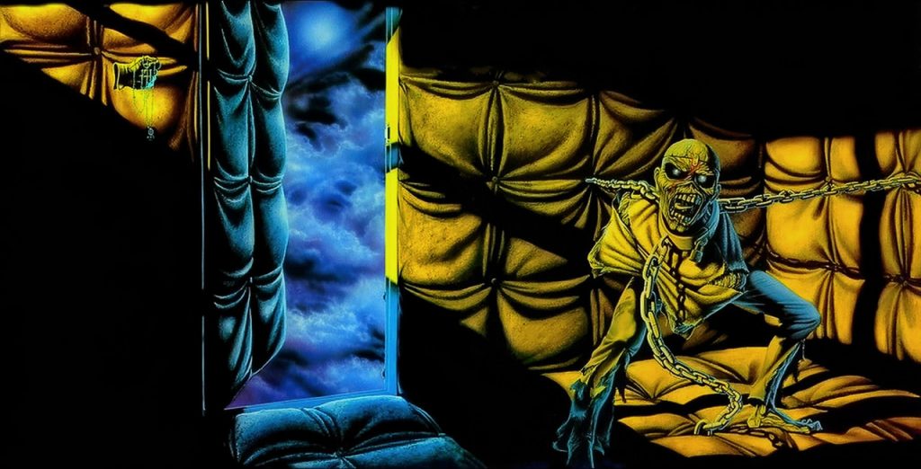 Iron Maiden Piece of Mind album cover by Derek Riggs